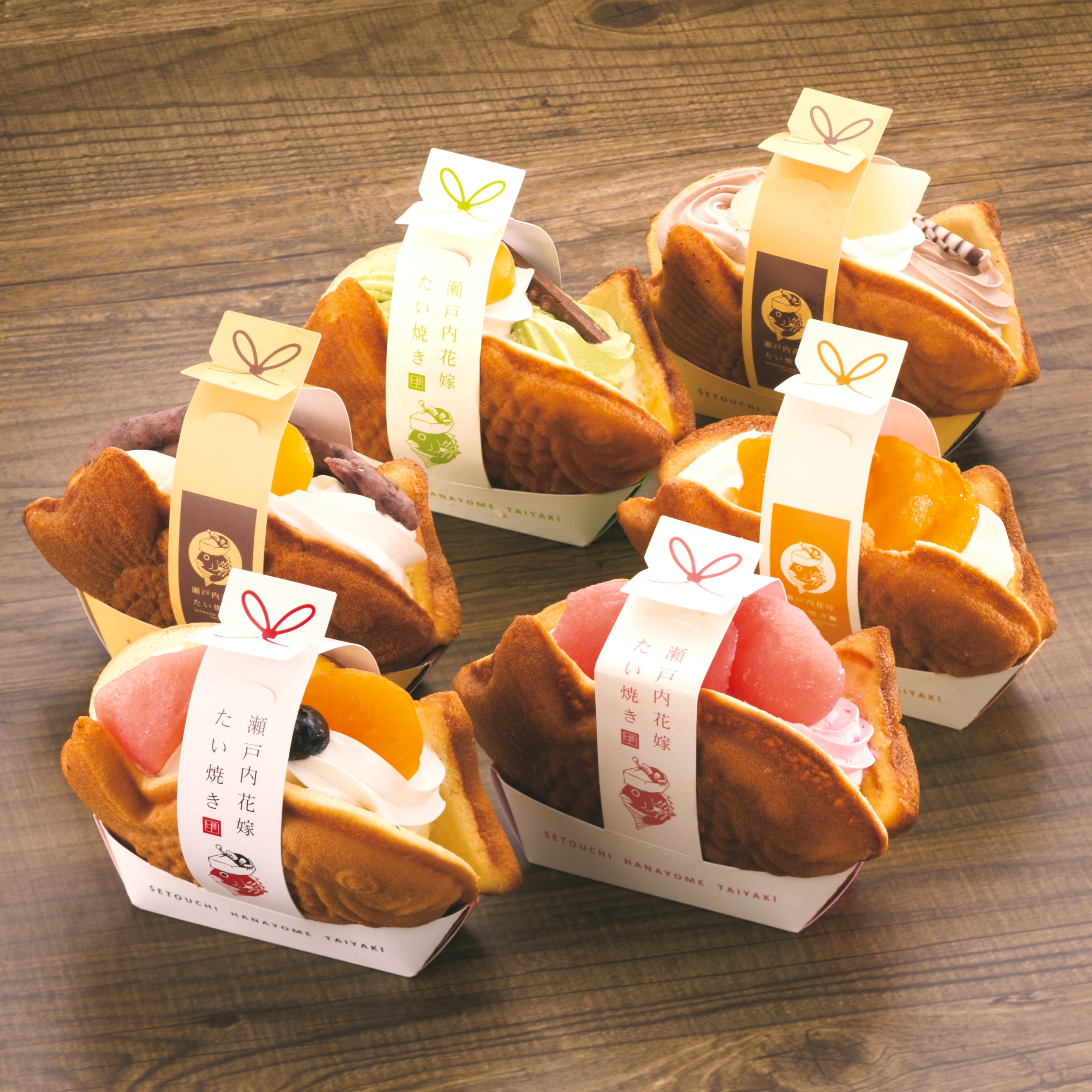 瀬戸内花嫁たい焼き6個セット フルーツミックス・ベルギーチョコ 瀬戸内花嫁たい焼き6個セット フルーツミックス・ベルギーチョコ