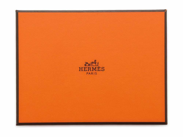 HERMES-エルメス 二つ折り財布 ベアンコンパクト ブルー／ゴールド金具 オーストリッチ　の画像