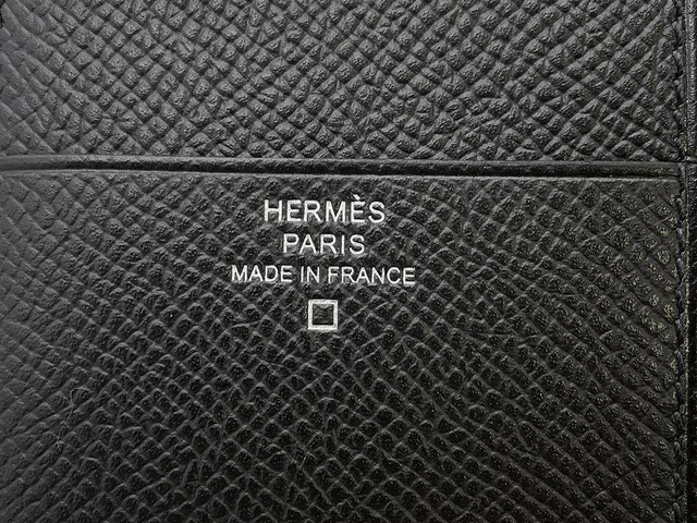 HERMES-エルメス 三つ折り財布 ベアン コンビネ タッチ ブラック／ヴォーエプソン／アリの画像