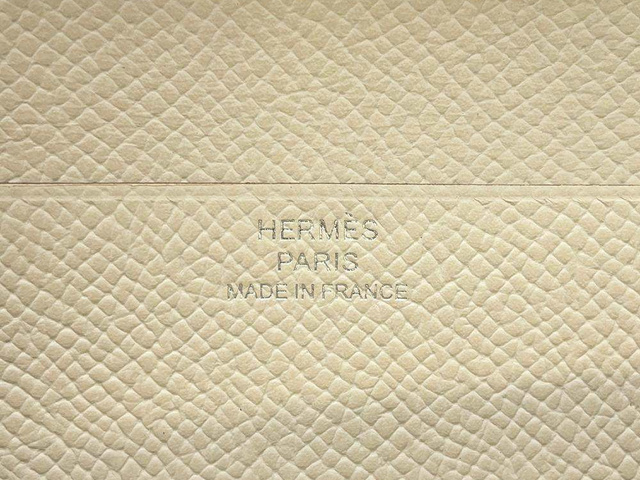 HERMES-エルメス 長財布 ベアンスフレ クレ／シルバー金具 ヴォーエプソン Ｗ刻印 HEの画像