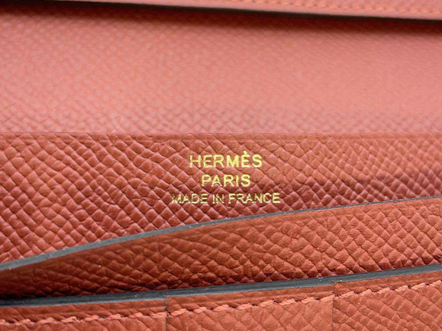 HERMES-エルメス 長財布 ベアンスフレ ヴェルソ マチ有り ルージュセリエ／ルージュヴェの画像