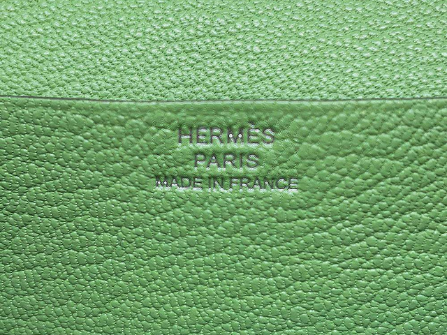 HERMES-エルメス 長財布 ベアンスフレ ヴェールクリケット／シルバー金具 シェブルミゾルの画像