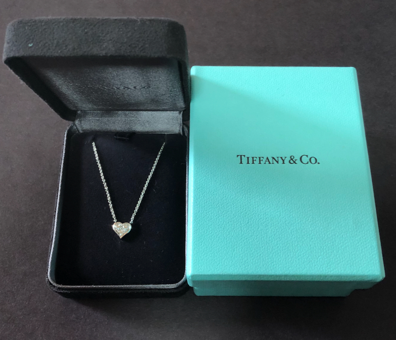 ティファニー センチメンタルハート ダイヤ ネックレス プラチナの画像