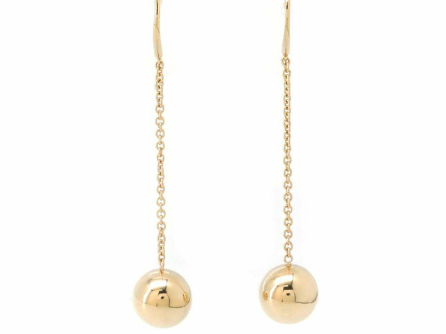 TIFFANY-ティファニー ピアス ハードウェア ドロップ ロング ボール シングル K18の画像