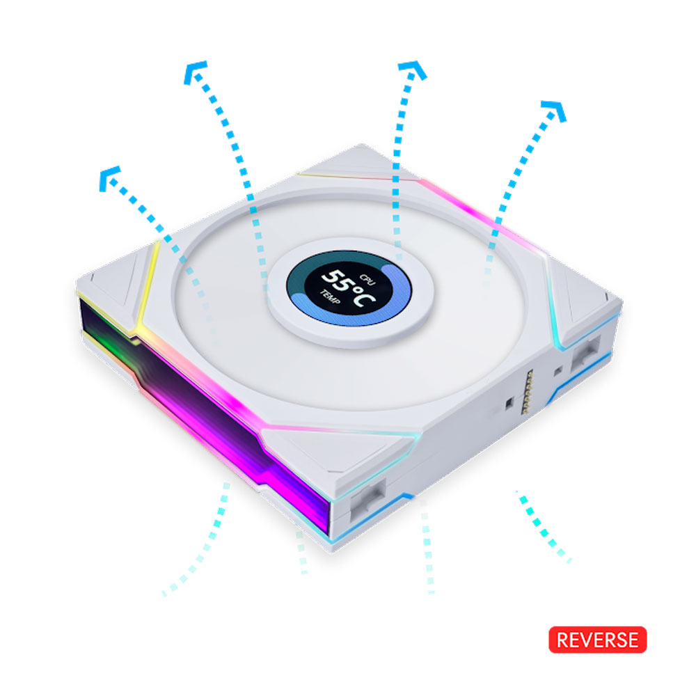 LIAN LI UNI FAN TL 140 LCD Wireless REVERSE BLADE WT Single Packの画像