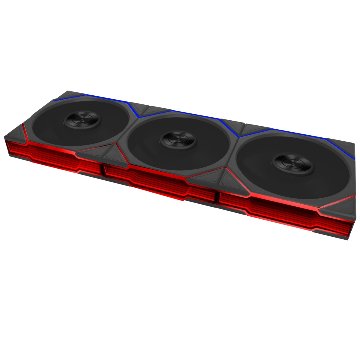 LIAN LI UNI FAN TL FLEX 120 Wireless REVERSE BLADE BK 3 Packの画像