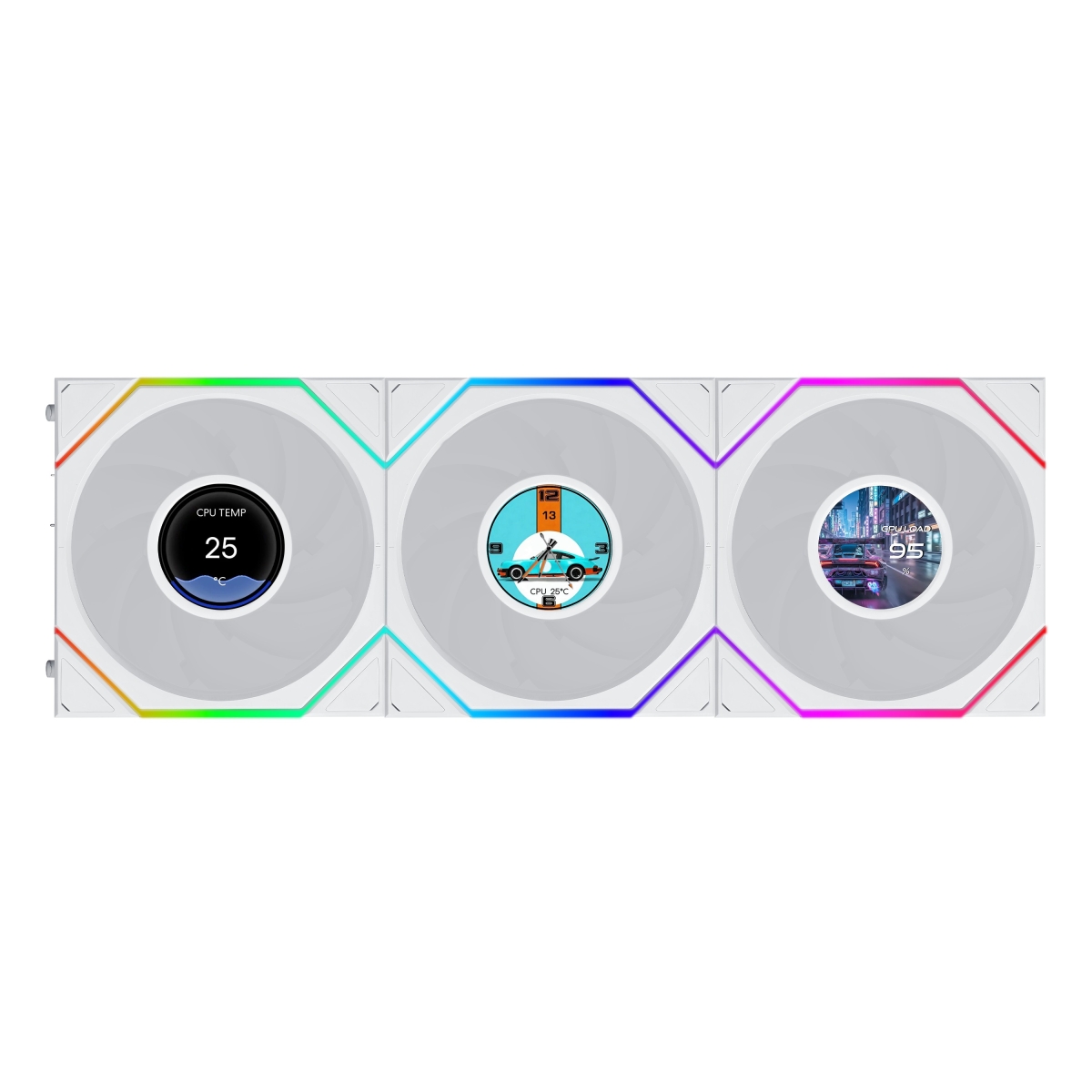 LIAN LI UNI FAN TL FLEX 120 LCD Wireless REVERSE BLADE WT Single Packの画像