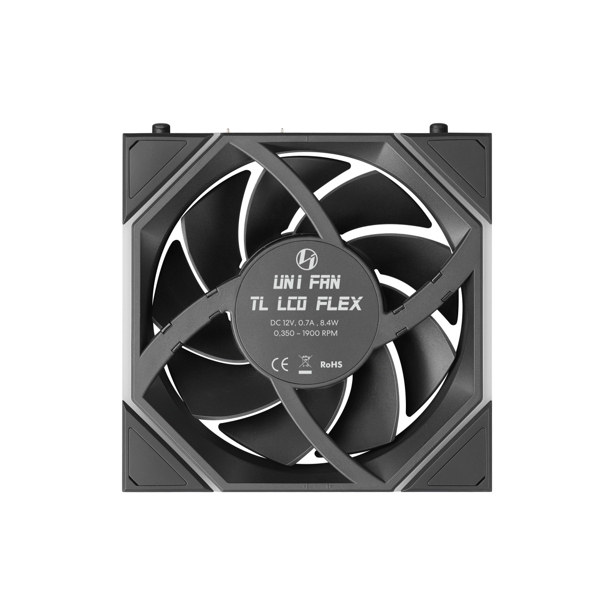 LIAN LI UNI FAN TL FLEX 120 LCD Wireless REVERSE BLADE BK 3 Packの画像