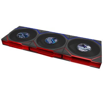 LIAN LI UNI FAN TL FLEX 120 LCD Wireless REVERSE BLADE BK 3 Packの画像