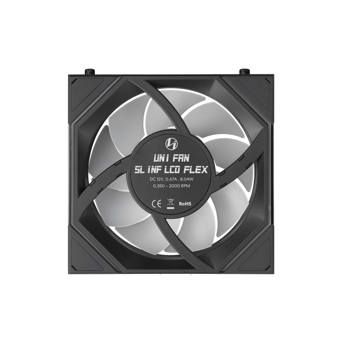 LIAN LI UNI FAN SL-INF FLEX 120 LCD Wireless REVERSE BLADE BK Single Packの画像