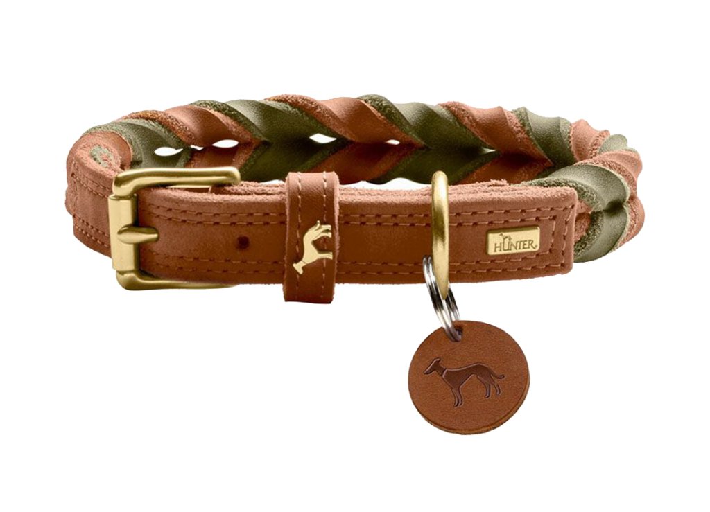 HUNTER オーガニックレザー 首輪 レッド/ブラック 24-28.5cm HUNTER