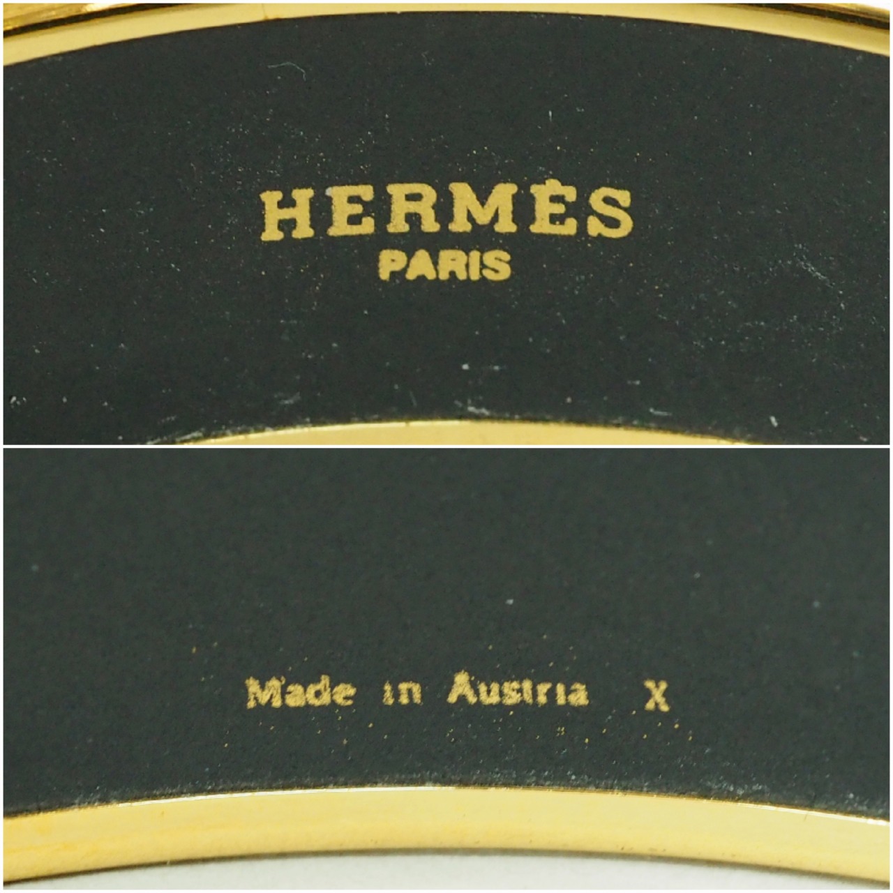 【中古】【良い】 HERMES エルメス エマイユGM エナメルブレスレット バングル X刻印 2016年製 ブラウン/ゴールドの画像