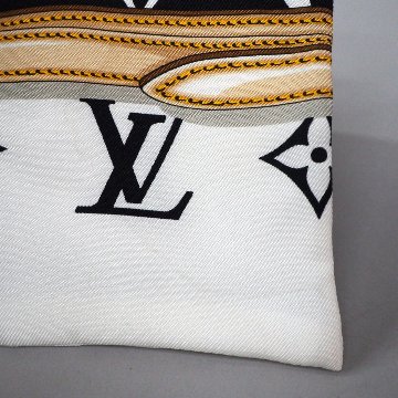 【中古】【良い】 LOUIS VUITTON ルイ・ヴィトン・バンドー・コンフィデンシャルモノグラム ツイリー スカーフ ヘアバンド M78656の画像