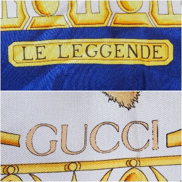 【中古】【良い】 GUCCI グッチ レゲンデ スカーフ フローラ ネイビー/ホワイトの画像