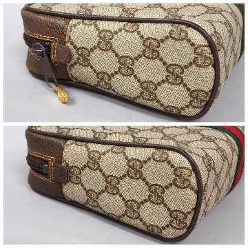 【中古】【良い】 OLDGUCCI オールドグッチ ヴィンテージグッチ アクセサリーコレクション クラッチバッグ ポーチ シェリーライン 1980年代の画像