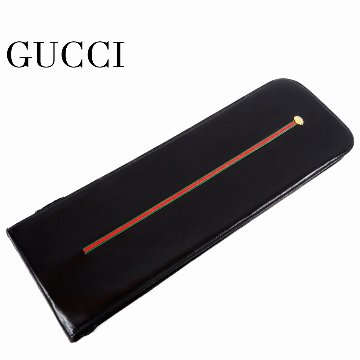 【中古】【良い】 OLDGUCCI オールドグッチ ヴィンテージグッチ シェリーライン ネクタイケース 1970年代 70'S ブラックの画像