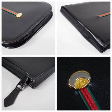 【中古】【良い】 OLDGUCCI オールドグッチ ヴィンテージグッチ シェリーライン ネクタイケース 1970年代 70'S ブラックの画像