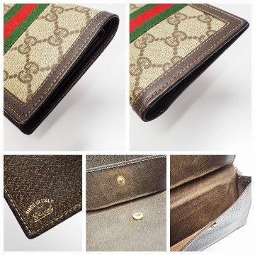 【中古】【良い】 OLDGUCCI オールドグッチ ヴィンテージグッチ シェリーライン 二つ折り財布 1970年代 70'sの画像