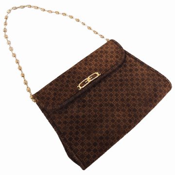 【中古】【良い】 OLDGUCCI オールドグッチ ヴィンテージグッチ スクエアGG チェーンショルダーバッグ 1970年代 70's ブラウンの画像