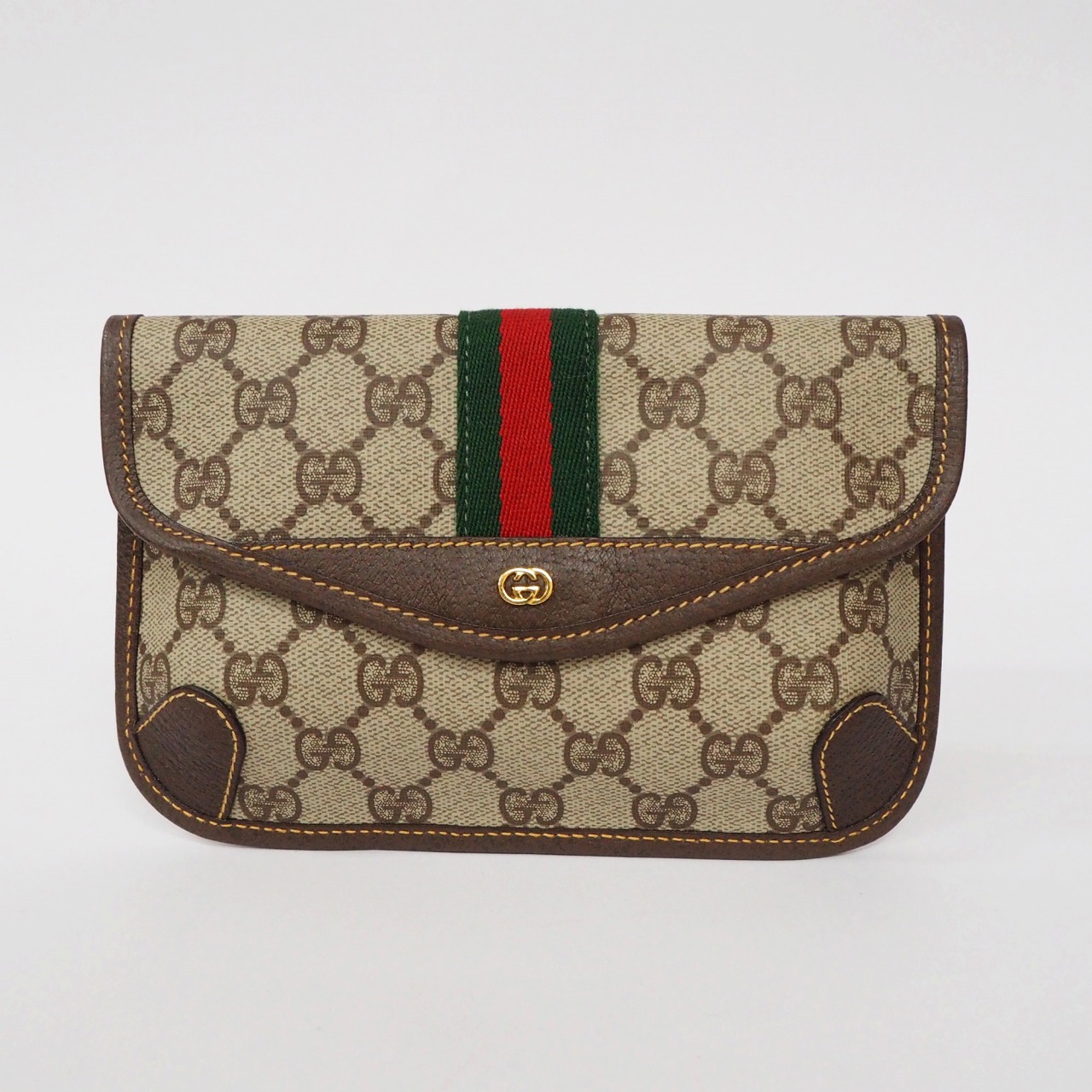 【中古】【非常に良い】 OLDGUCCI オールドグッチ ヴィンテージグッチ シェリーライン ポーチ 1970年代の画像