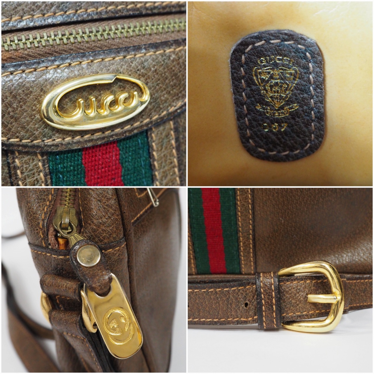 【中古】【良い】 OLDGUCCI オールドグッチ ヴィンテージグッチ シェリーライン バッグ ショルダーバッグ 1970年代の画像