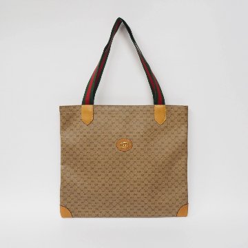 【中古】【良い】 OLDGUCCI オールドグッチ ヴィンテージグッチ マイクロGG シェリーライン トートバッグ 1970年代の画像