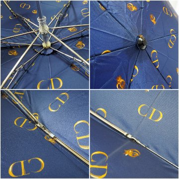 【中古】【良い】 Christian Dior クリスチャンディオール 折りたたみ傘 雨傘 日傘 カバー付きの画像