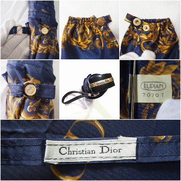 【中古】【良い】 Christian Dior クリスチャンディオール 折りたたみ傘 雨傘 日傘 カバー付きの画像