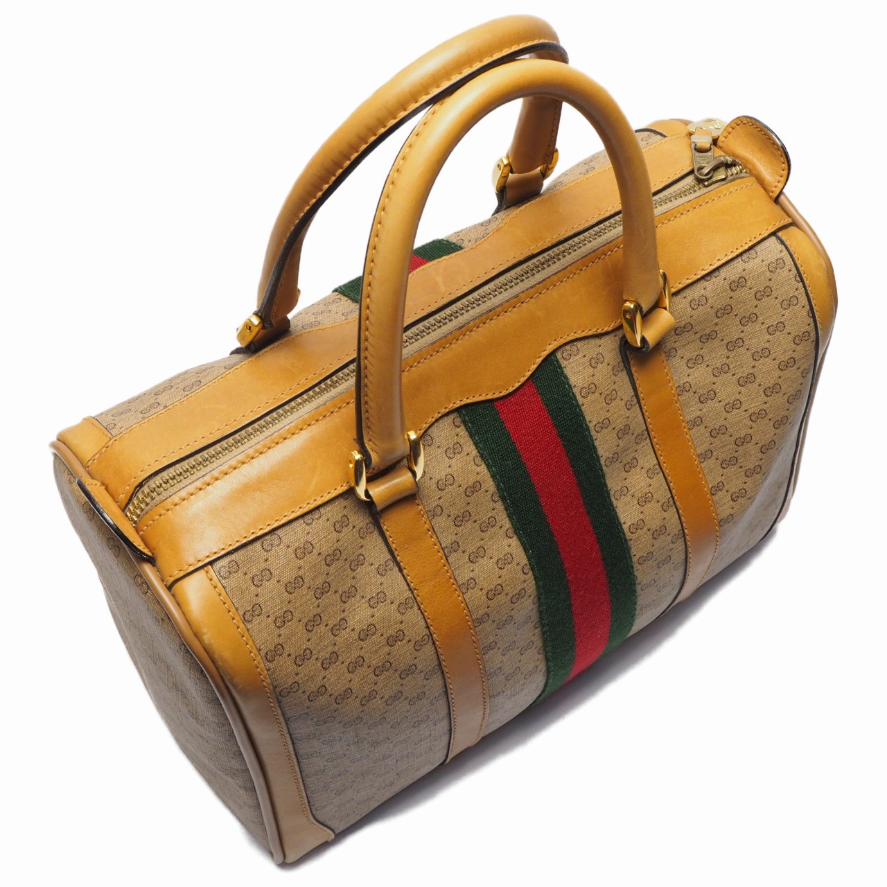 【中古】【良い】 OLDGUCCI オールドグッチ ヴィンテージグッチ マイクロGG シェリーライン ミニボストンバッグ 1970年代の画像