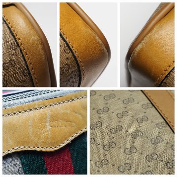 【中古】【良い】 OLDGUCCI オールドグッチ ヴィンテージグッチ マイクロGG シェリーライン ミニボストンバッグ 1970年代の画像