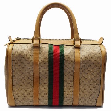 【中古】【良い】 OLDGUCCI オールドグッチ ヴィンテージグッチ マイクロGG シェリーライン ミニボストンバッグ 1970年代の画像