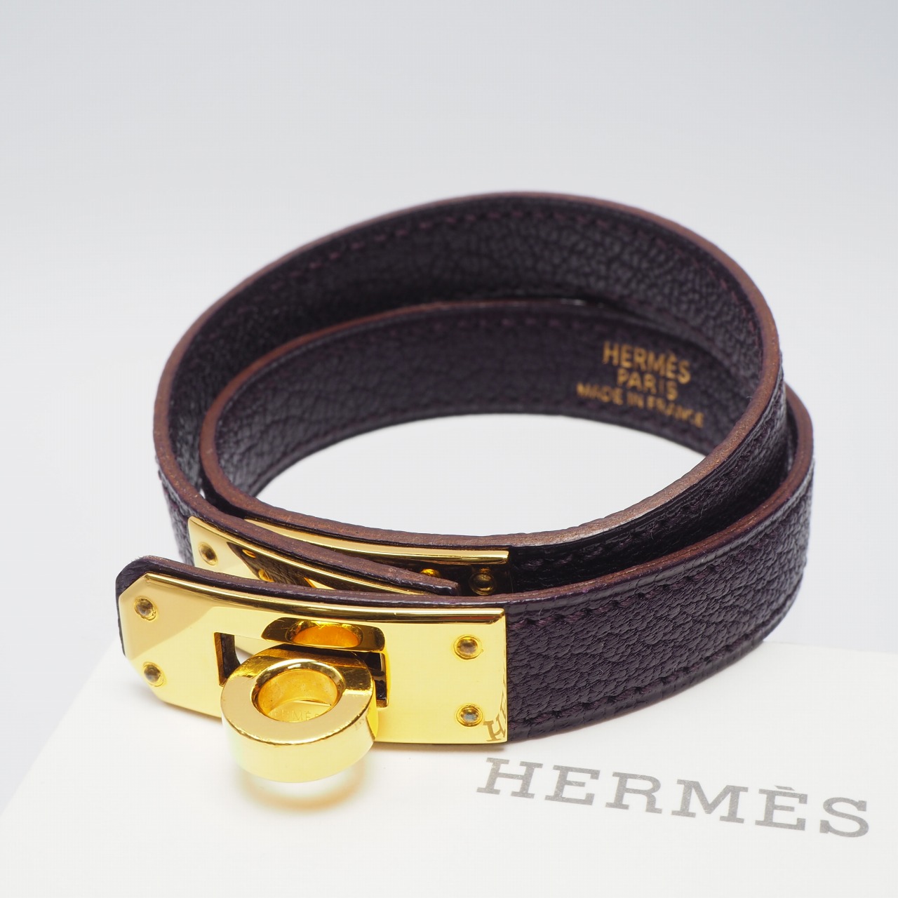 【中古】【非常に良い】 HERMES エルメス ケリー ドゥブルトゥール ブレスレット バングル 2002年製の画像