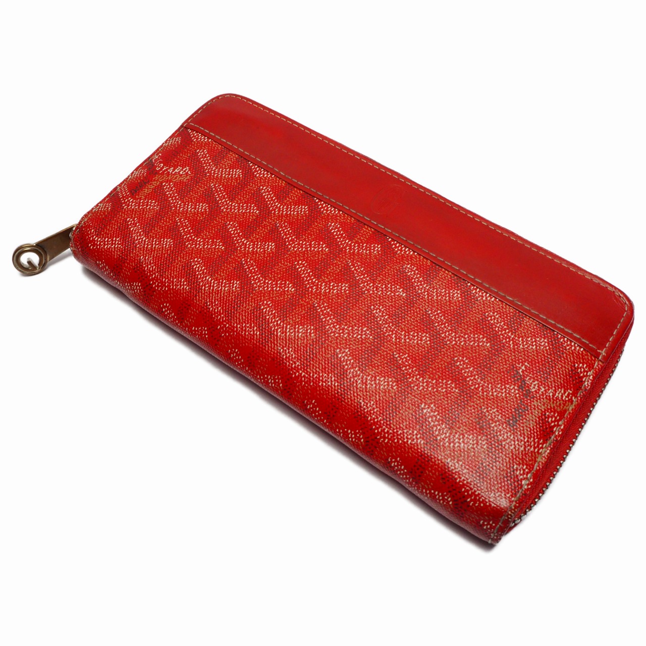 【中古】【良い】 GOYARD ゴヤール マティニョン ジップGM 長財布 ジッピーウォレット レッドの画像