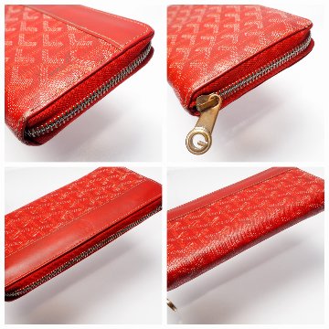 【中古】【良い】 GOYARD ゴヤール マティニョン ジップGM 長財布 ジッピーウォレット レッドの画像