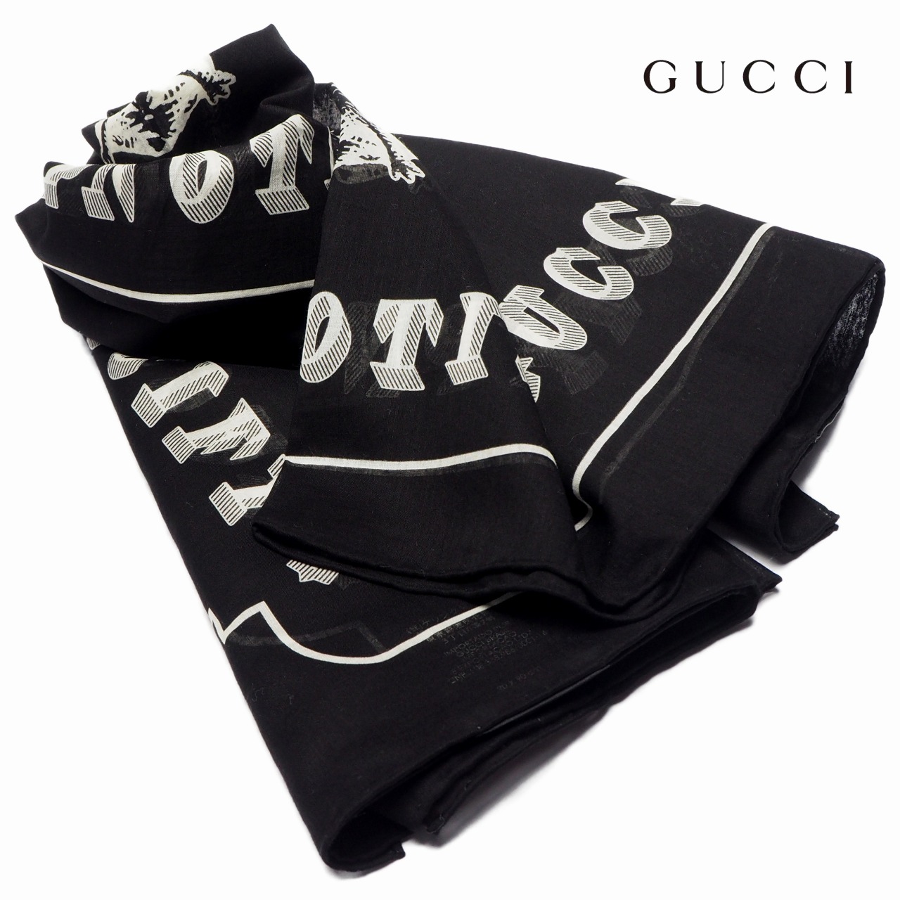 中古】【ほぼ新品】 GUCCI グッチ GUCCIFY HYPNOTISM ショール