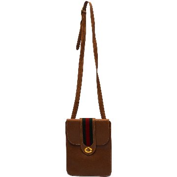 【中古】【良い】 OLDGUCCI オールドグッチ ヴィンテージグッチ ショルダーバッグ シェリーライン ブラウン 1970年代の画像