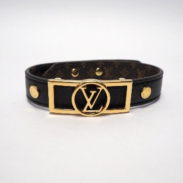 【中古】【非常に良い】 Louis Vuitton ルイヴィトン モノグラム ブラスレ・ドーフィヌ ブレスレット ブラック/ゴールド M6558Eの画像