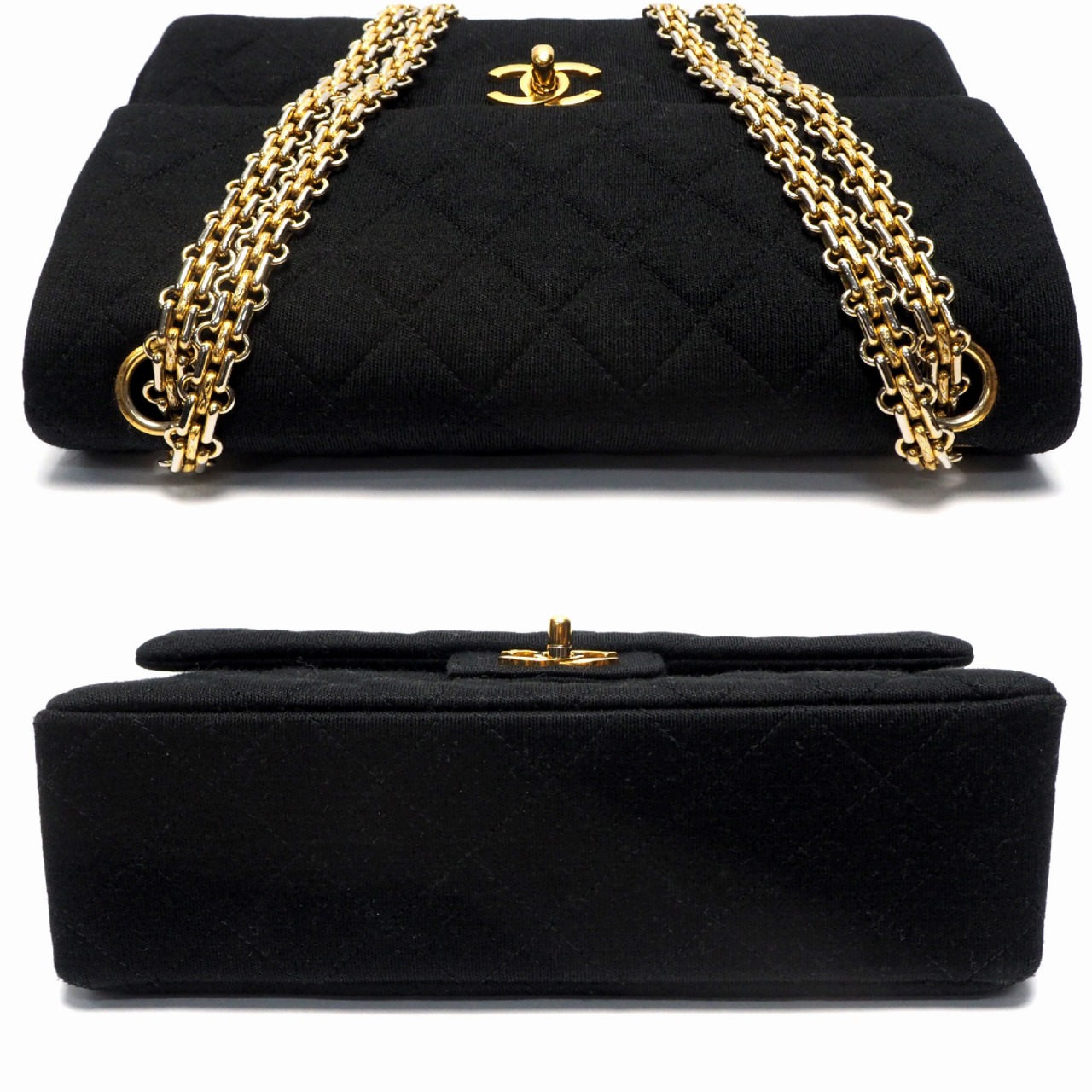 【中古】【非常に良い】 CHANEL シャネル ヴィンテージシャネル マトラッセ23 チェーンショルダーバッグ 2way 0番台 ダブルフラップ ココマーク コットンの画像